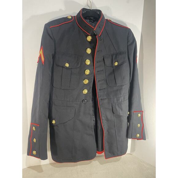 enlisted dress blue uniform USMC Marine Corps Enlisted Dress Blues Blouse/Jacket Uniform(NAMED)